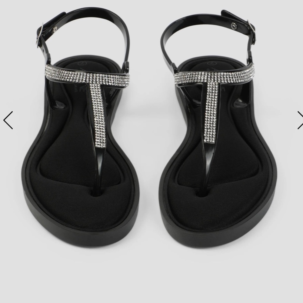 Rhinestone Cushion Bottom Jelly Sandals